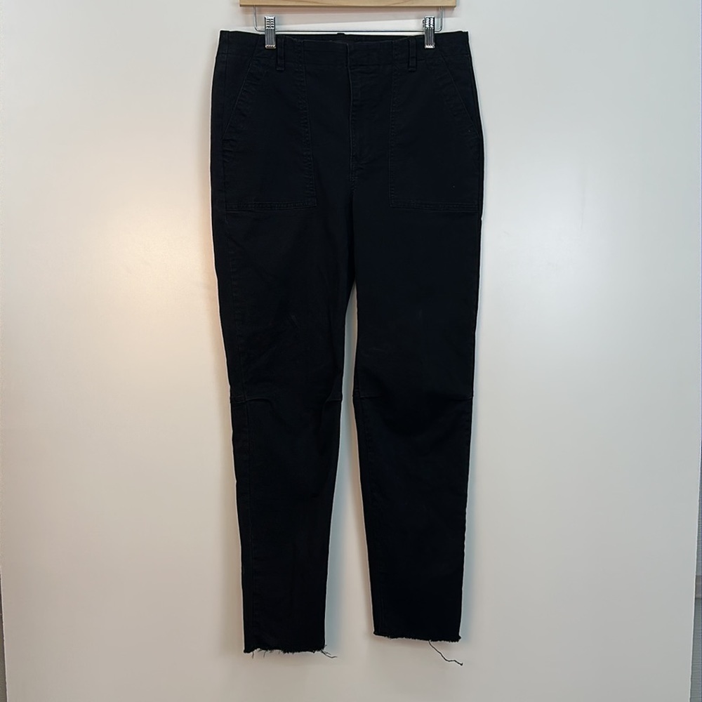BANANA REPUBLIC Girlfriend Utility Chino Pant, Black, Size 8 Tall